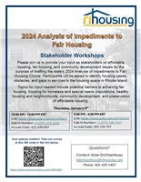 RI Housing Hosting Stakeholder Workshop January 9th